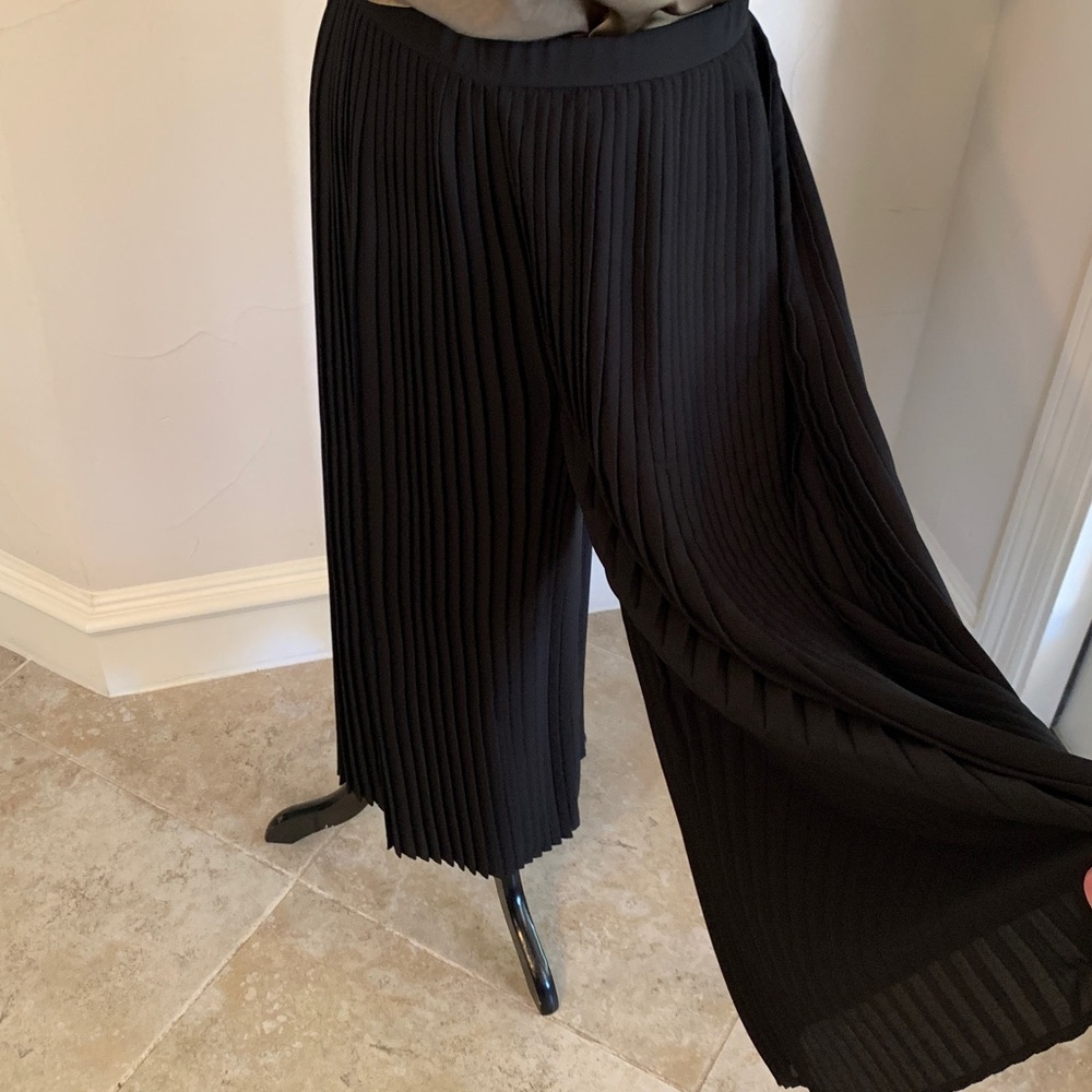 Eileen Fisher Black Pleated Palazzo Pants, Size Small P